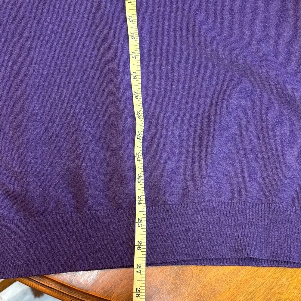 Nautica Men's V-Neck Sweater in Rich Heathered Purple, Large